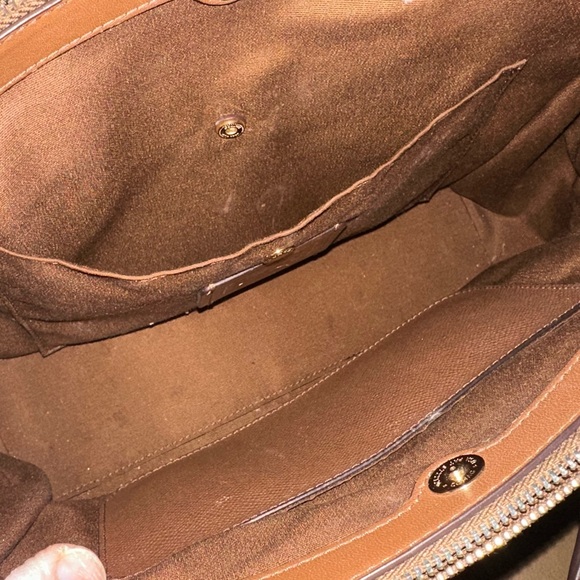 Coach Brown Shoulder Bag with Monogram Design